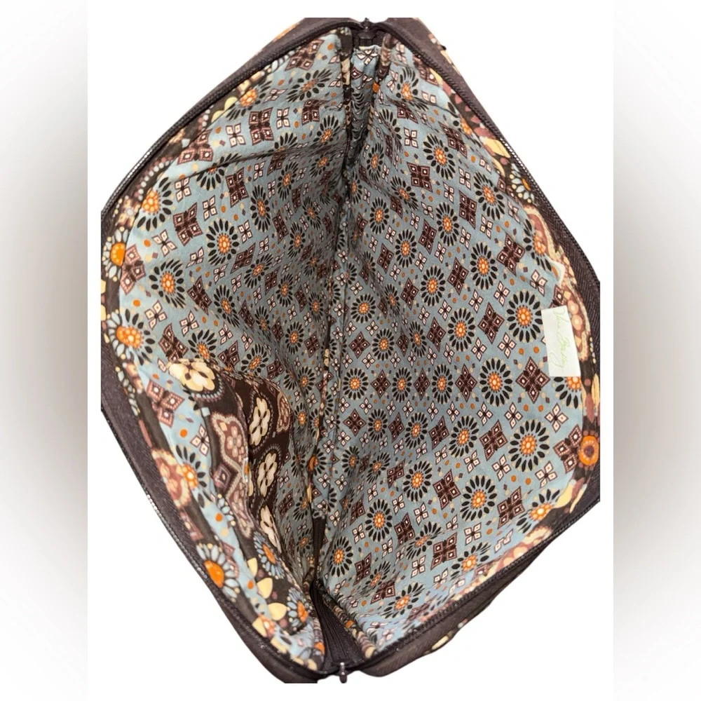 Vera Bradley Floral Laptop Sleeve in Brown and Cream